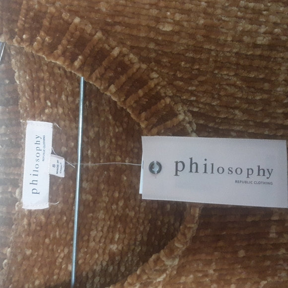 Nwt Philosophy Gold Super Soft Sweater Sz S Back To School - Picture 2 of 8
